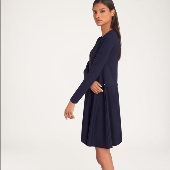 Cuyana‎ Ponte Long Sleeve Dress in Navy - Picture 2 of 15